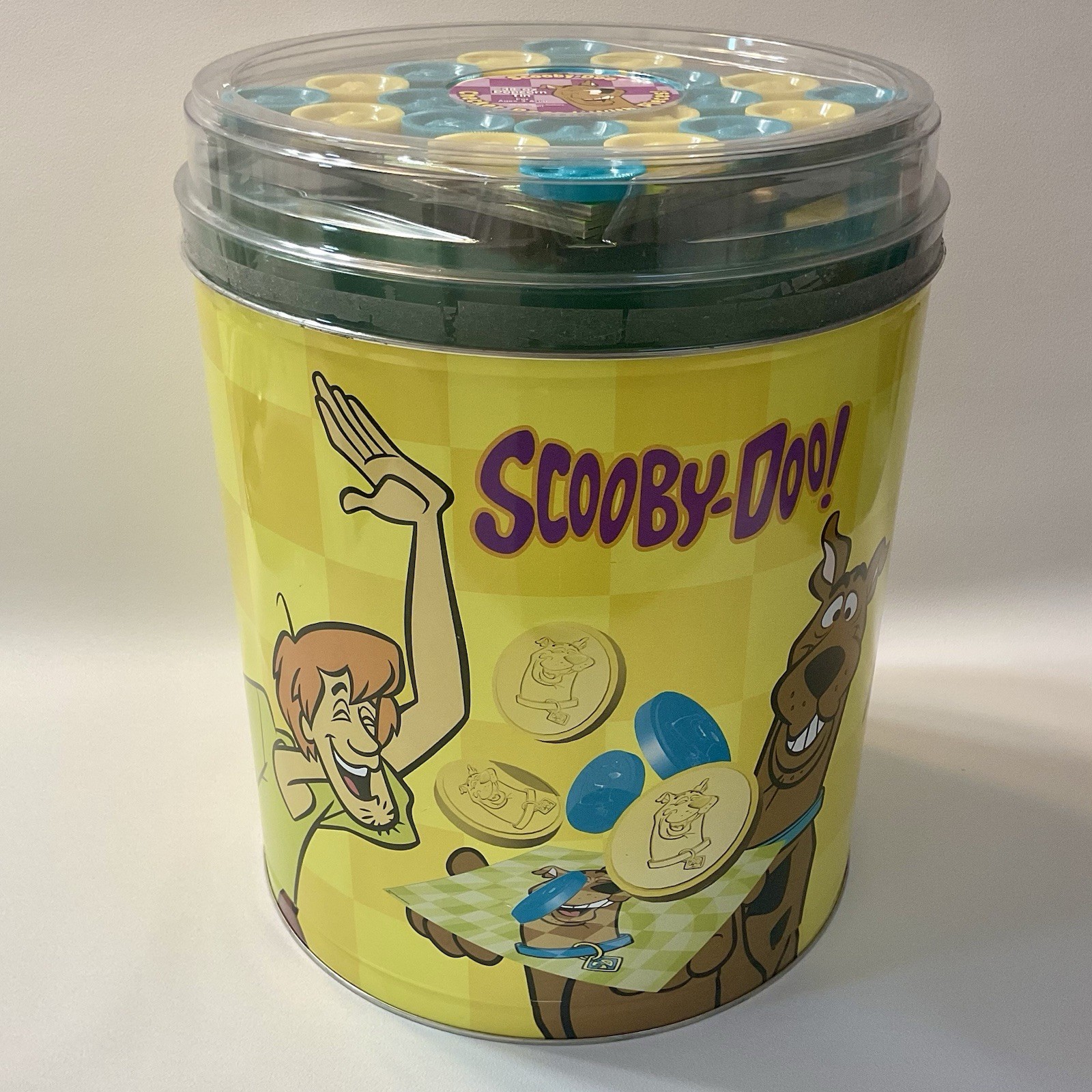 Scooby-Doo Checker Board Game with Pieces Hanna Barbera + Empty Popcorn Tin
