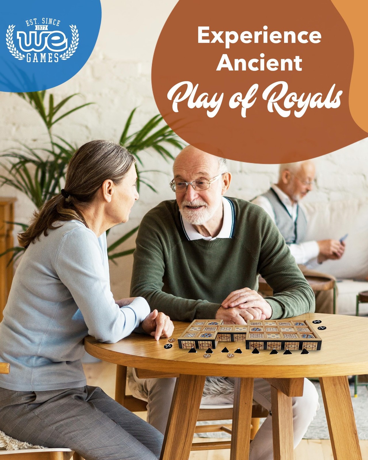 WE Games Royal Game of UR with Storage Drawers, Solid Wood and Beautifully De…