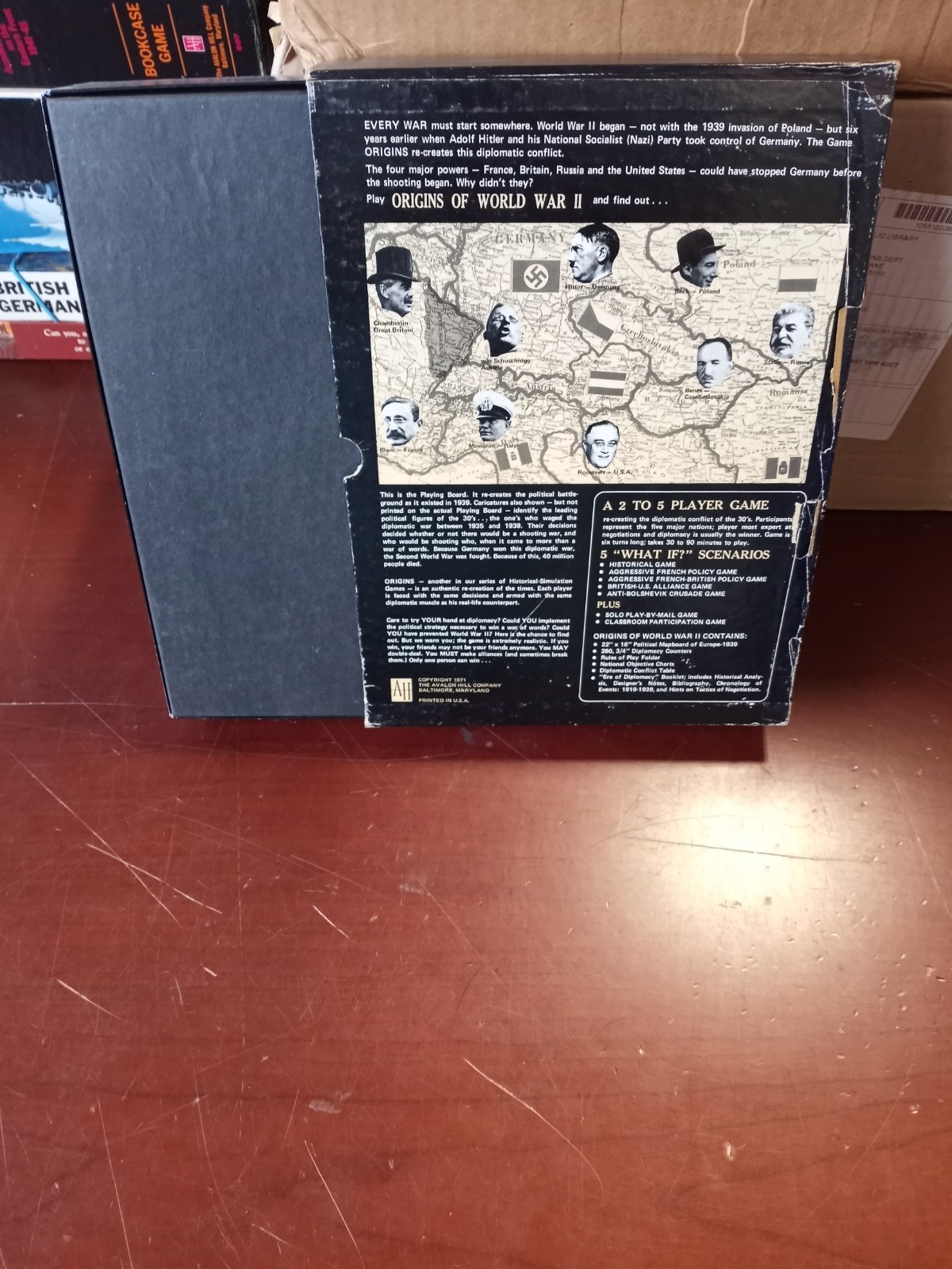 Origins of World War II 2 Board Game of International Power Politics 1971 Unpunc
