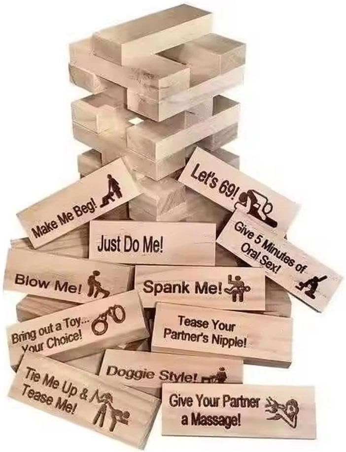 Lust Tower Naughty Block Game for Adults Couples Fun Stacking Party Date Gift