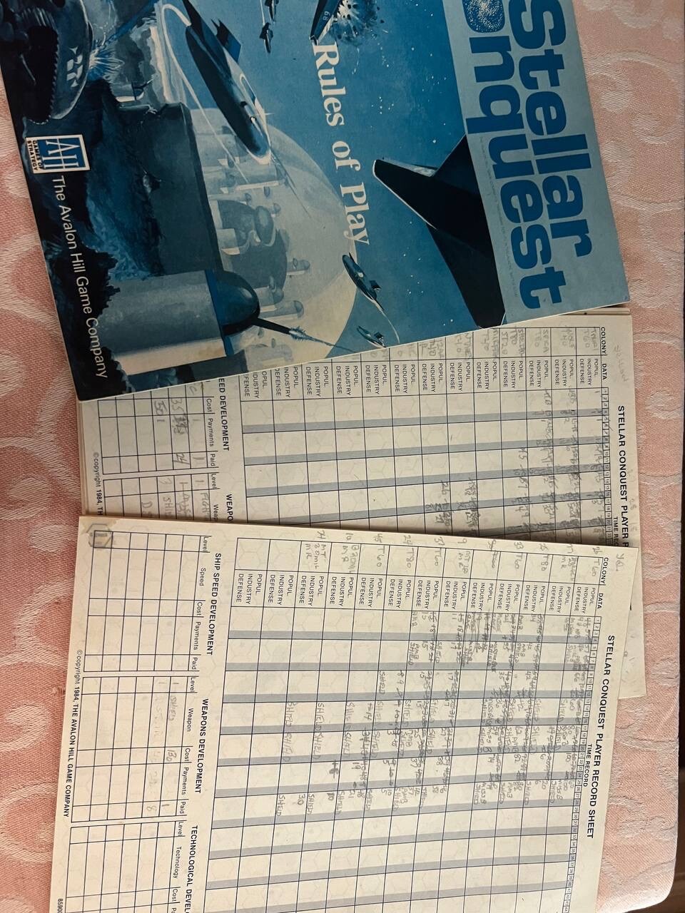 1984 STELLAR CONQUEST The Avalon Hill Game Board Game Company Rare Vintage LV1