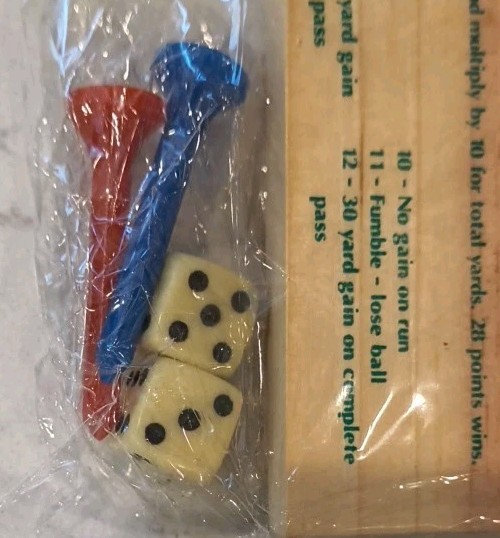 Wood Crafted Travel Football 🏈 Strategy Game w/ Dice And Pegs New