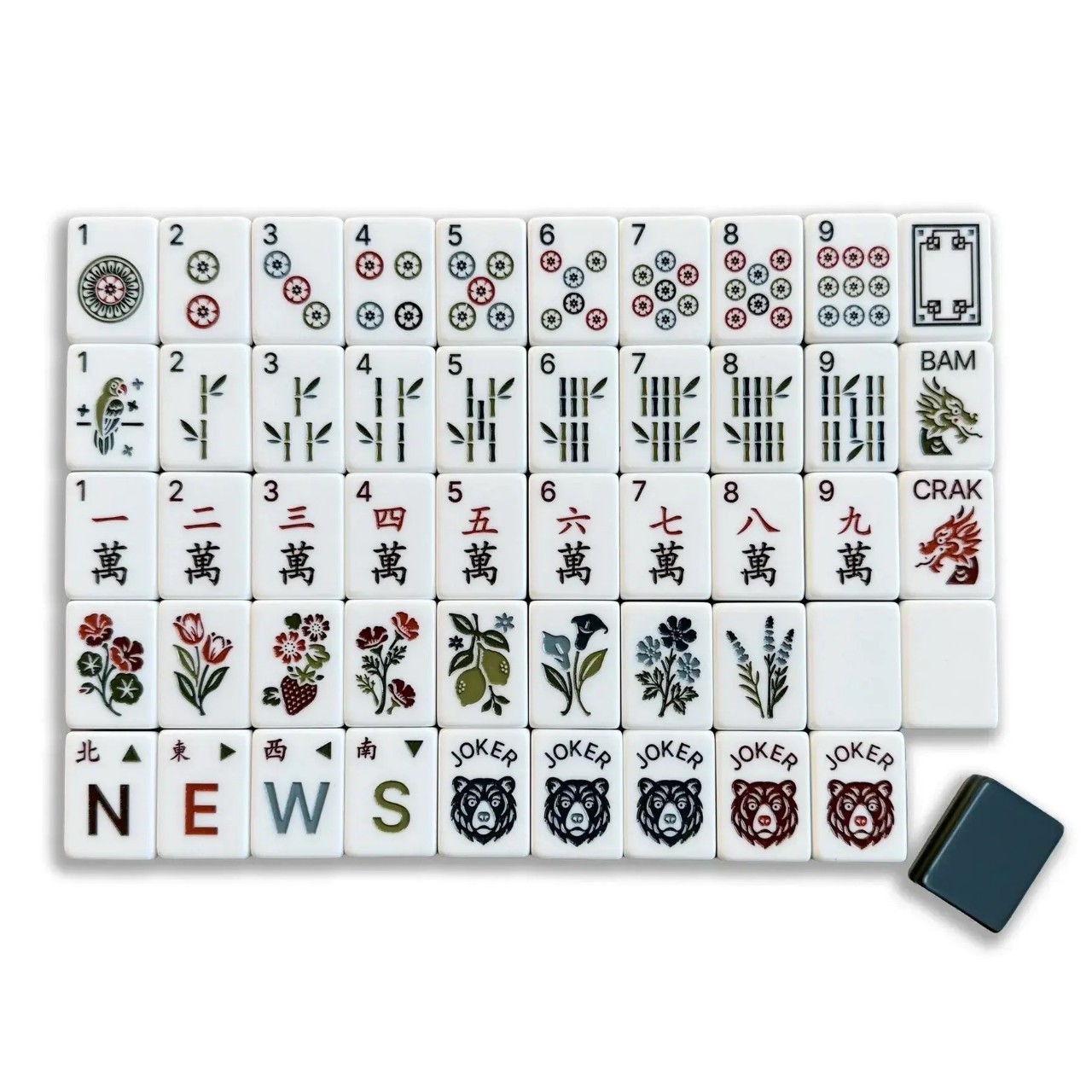 American Mahjong Game Set 160 pcs Layered Mah Jong Tiles Dark Blue Watermelon sz