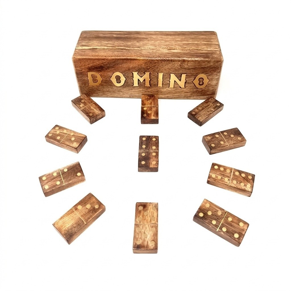 STORE INDYA Wooden Dominoes Set Double Six | Classic Handmade Domino Game
