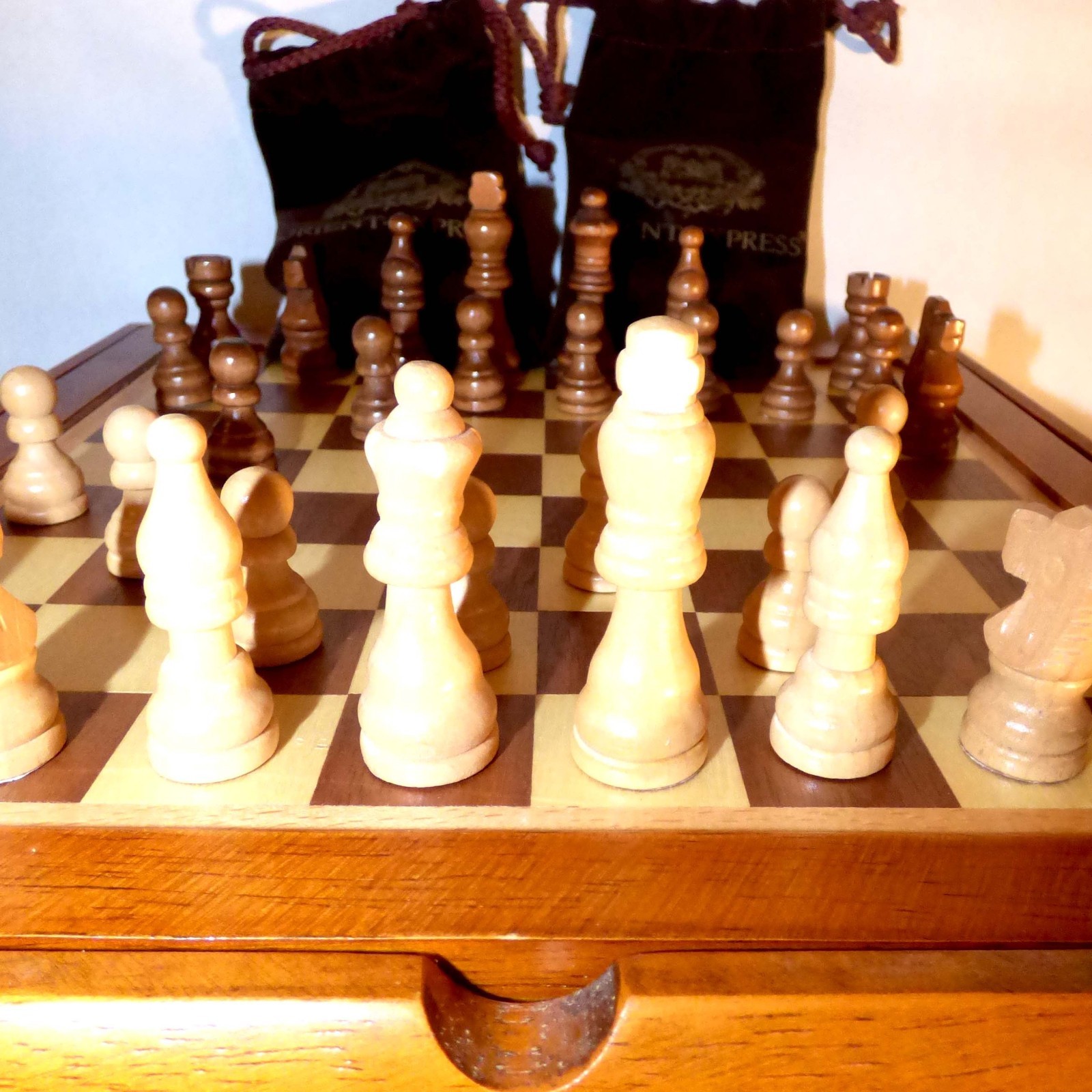 Orient Express Luxury Wood Game Set Chess Backgammon Dominoes Cards Complete