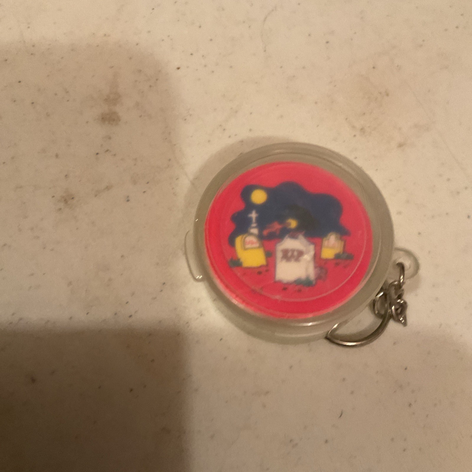 2 Vintage POG Game Pieces Slammers Storage Container Keychain Pogs Keyring Lot