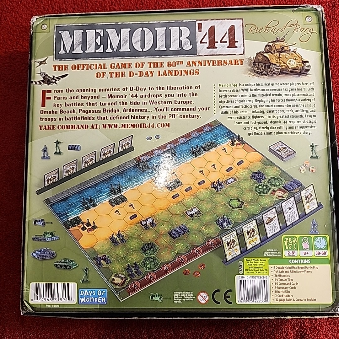 Days of Wonder Memoir 44 WWII Board Game Richard Borg COMPLETE IN BOX