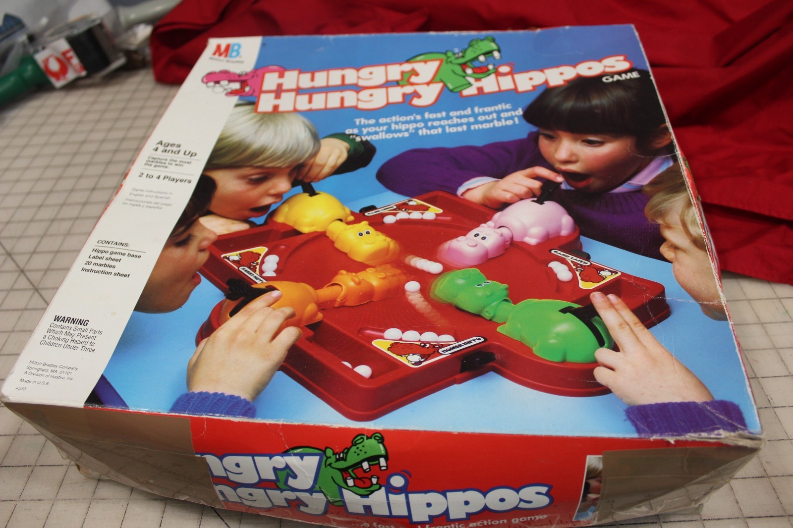 Vintage 1986 Hungry Hungry Hippos Game Milton Bradley