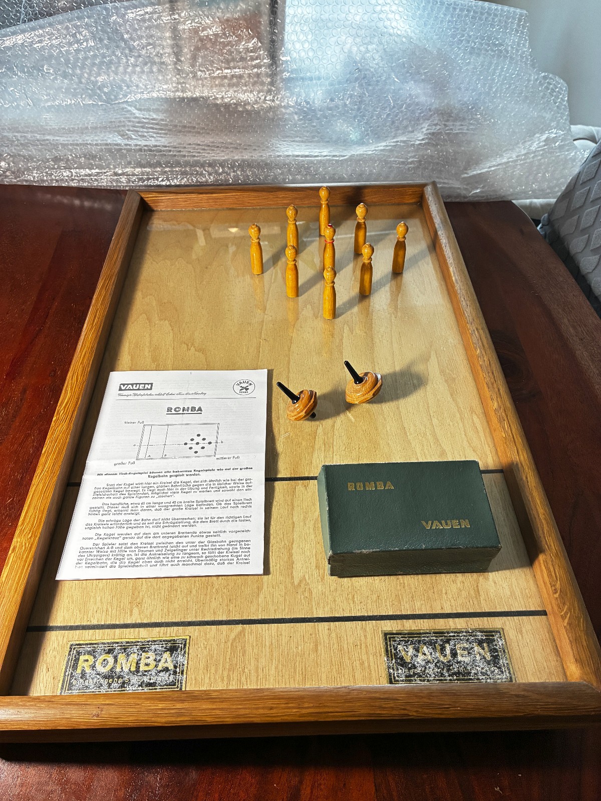 Romba bowling game table bowling game Vauen with instructions, from 1950 antique, like new 1