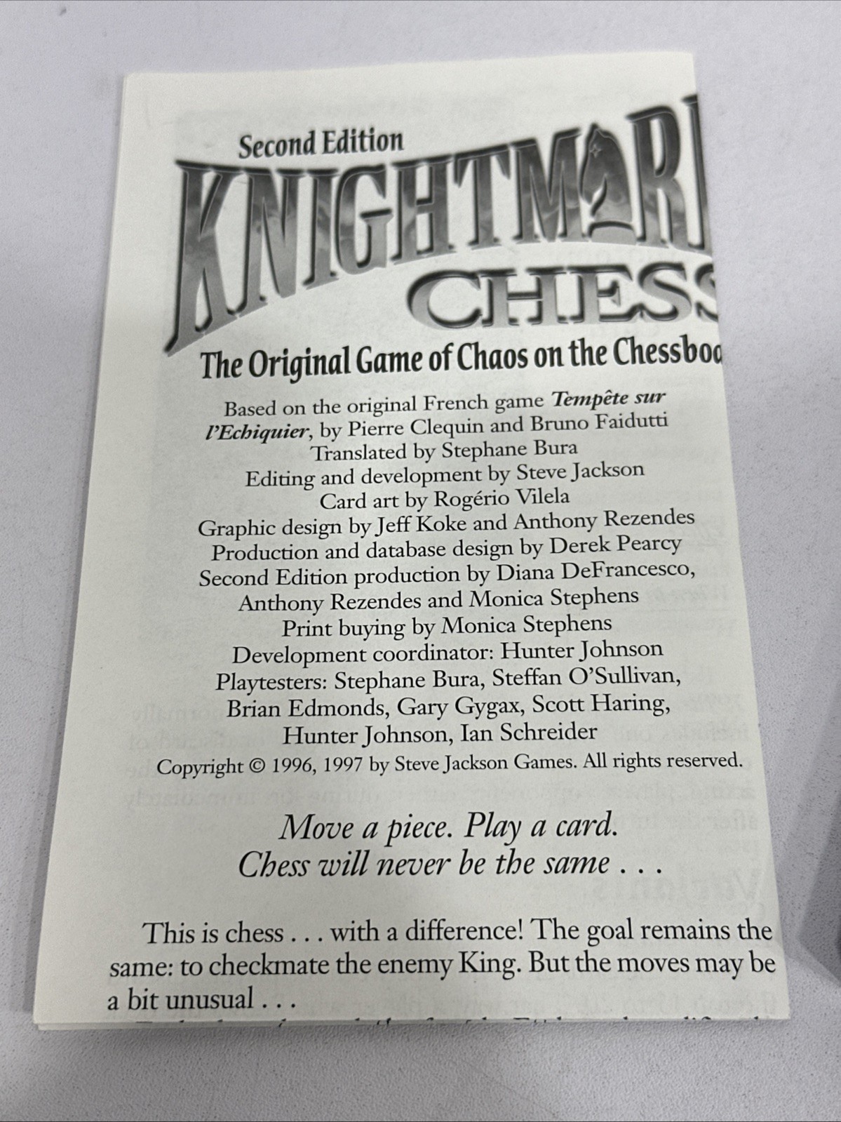 Knightmare Chess Second Edition Steve Jackson Games 1996 1321