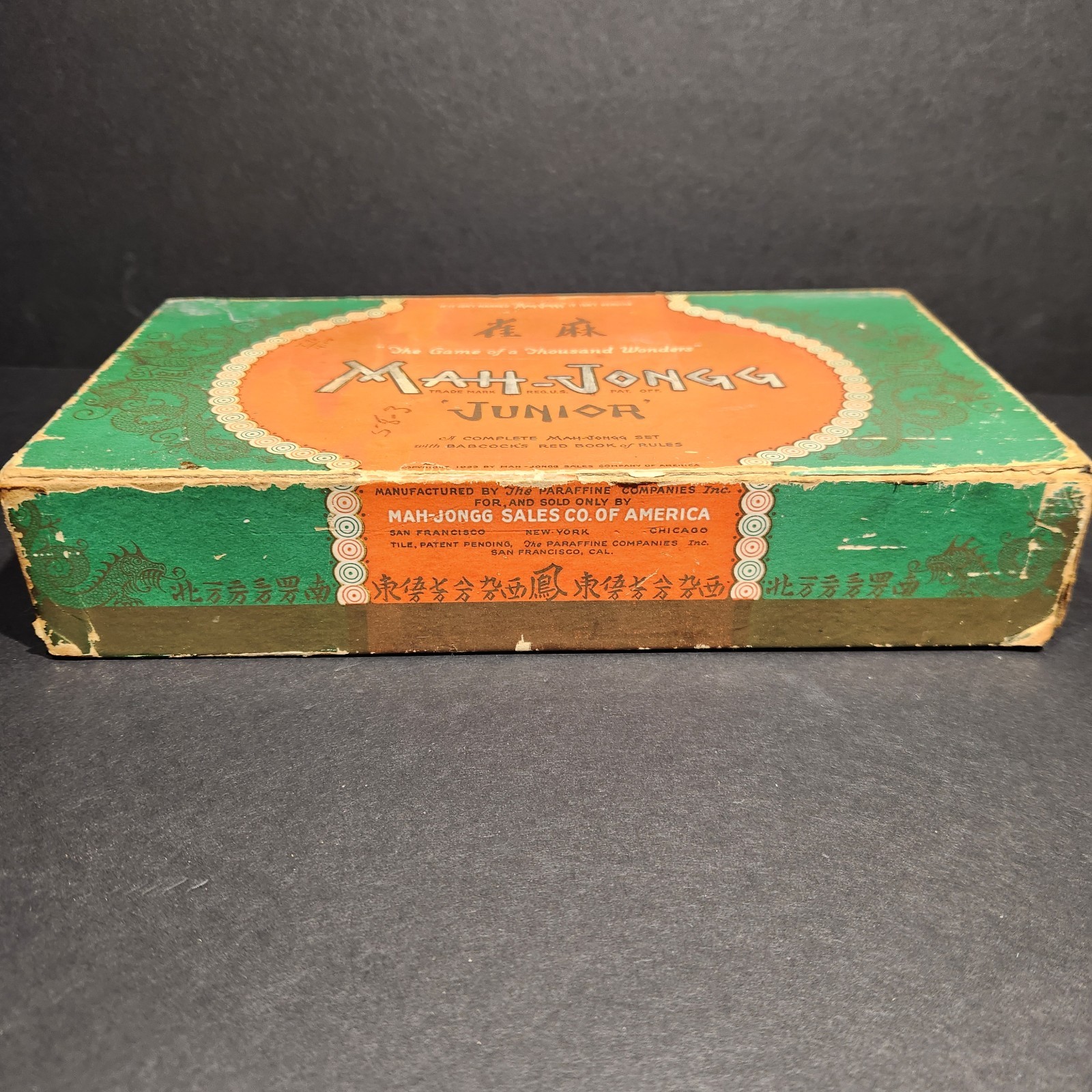 Mah-Jongg Junior Boxed Game with Instructions Tiny Dice All Tiles 1923