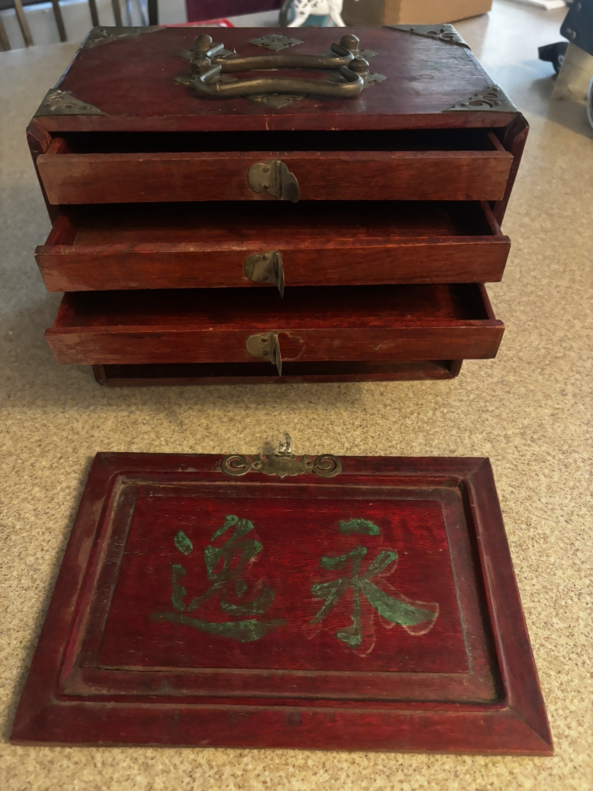 Vintage Mah jong Bamboo & Bone Dovetail 150 tiles See Pics has case