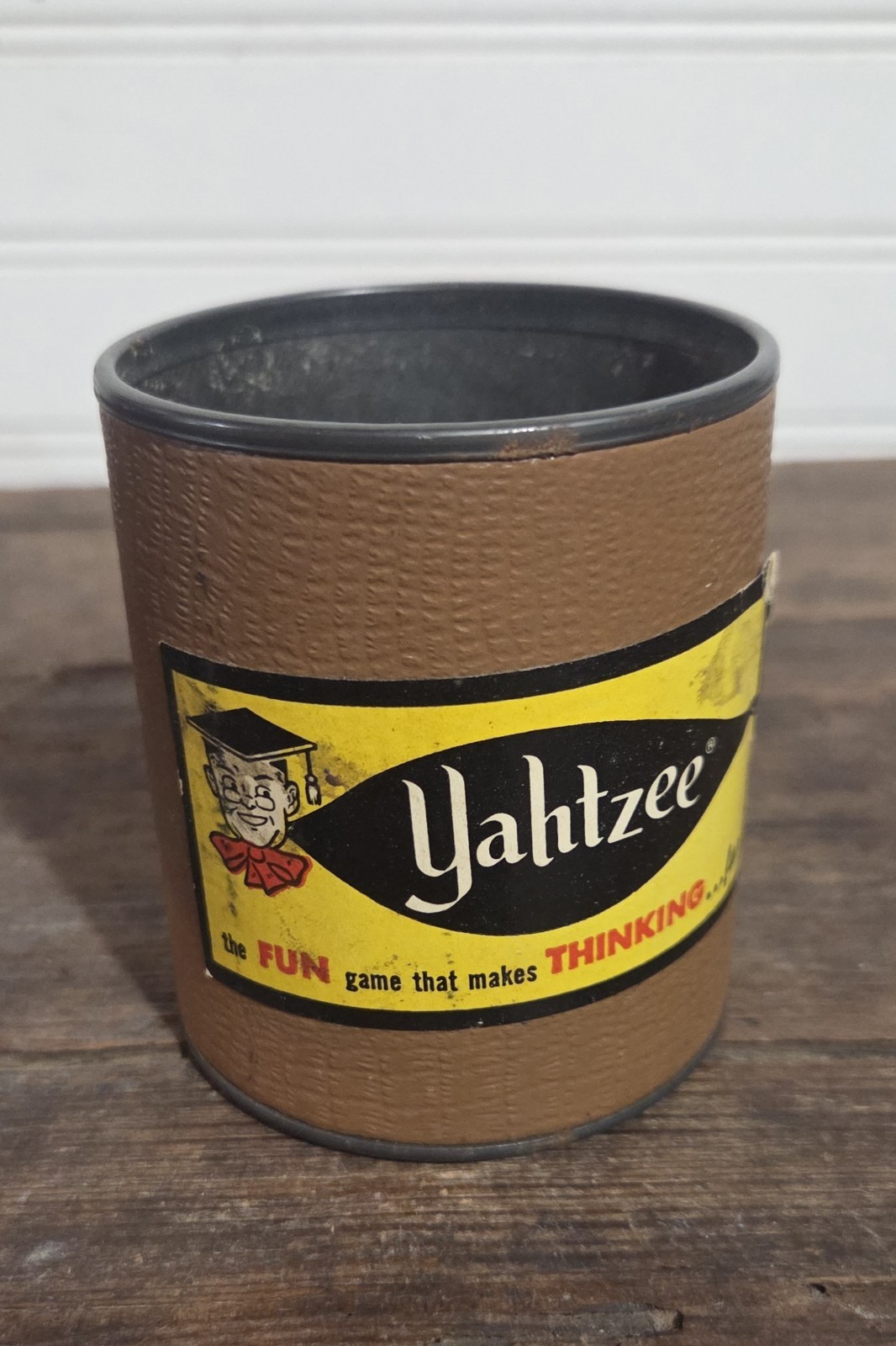 ​Vintage 1950s 1960s Yahtzee Dice Rolling Cup Shaker ES Lowe Mascot Replacement