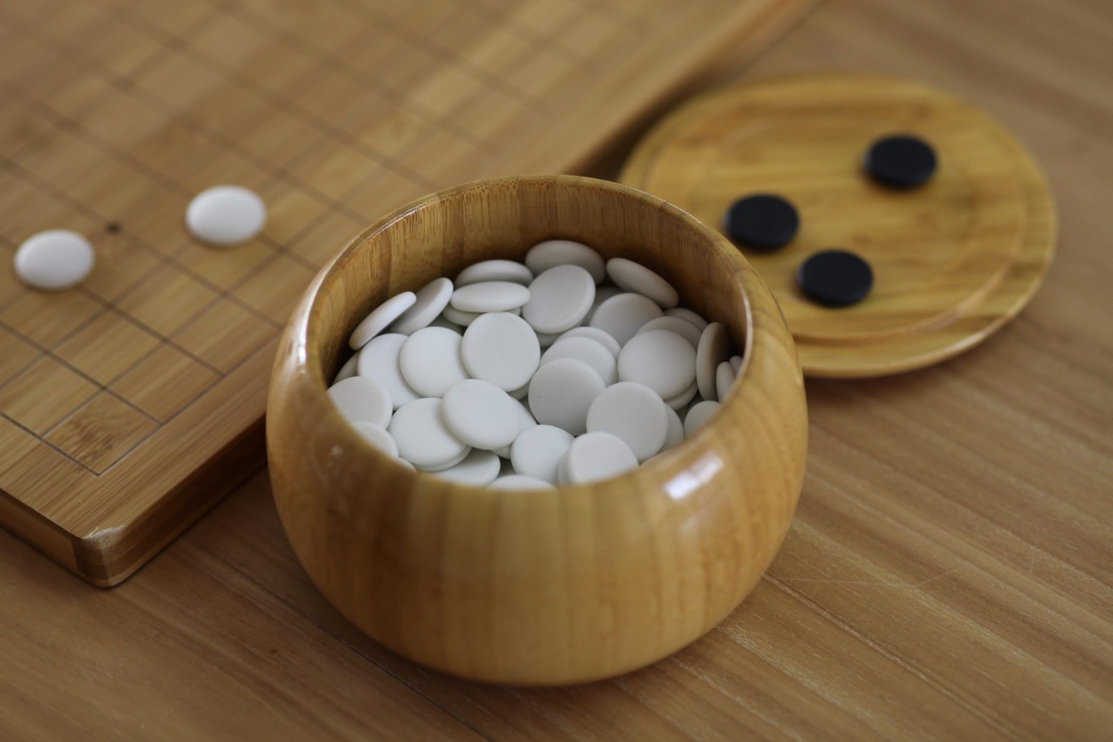 Go Game Set Reversible 19×19 / 13×13 Game Board with Single Convex Ceramic St…