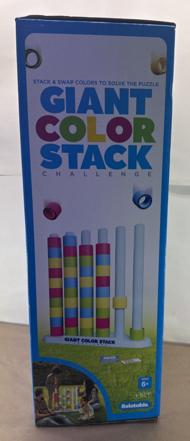 Giant Color Stack Challenge Game 50 Puzzles Outdoor Family Fun New
