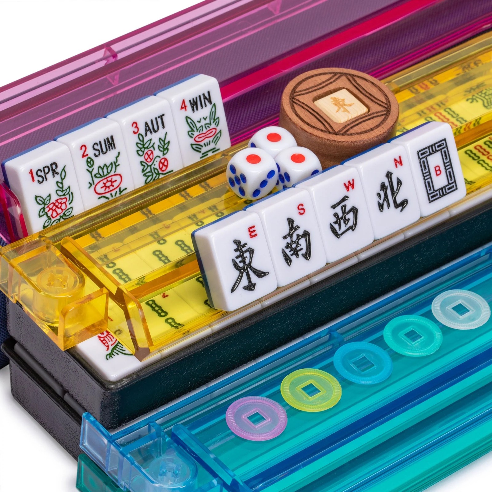 American Mahjong ”Santorini Blue” 166-Tile Soft Travel Case FX-AM004-A New