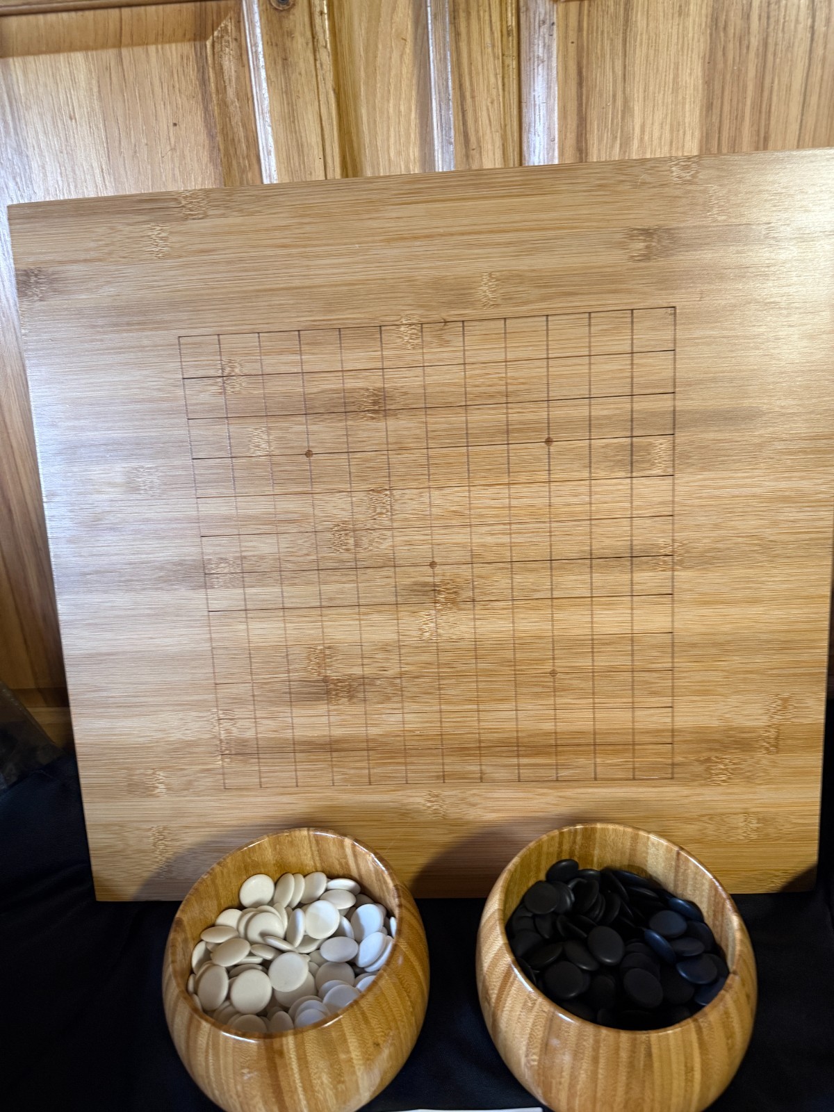 Bamboo Board GO Game Ancient Chinese Strategy White / Black Stones