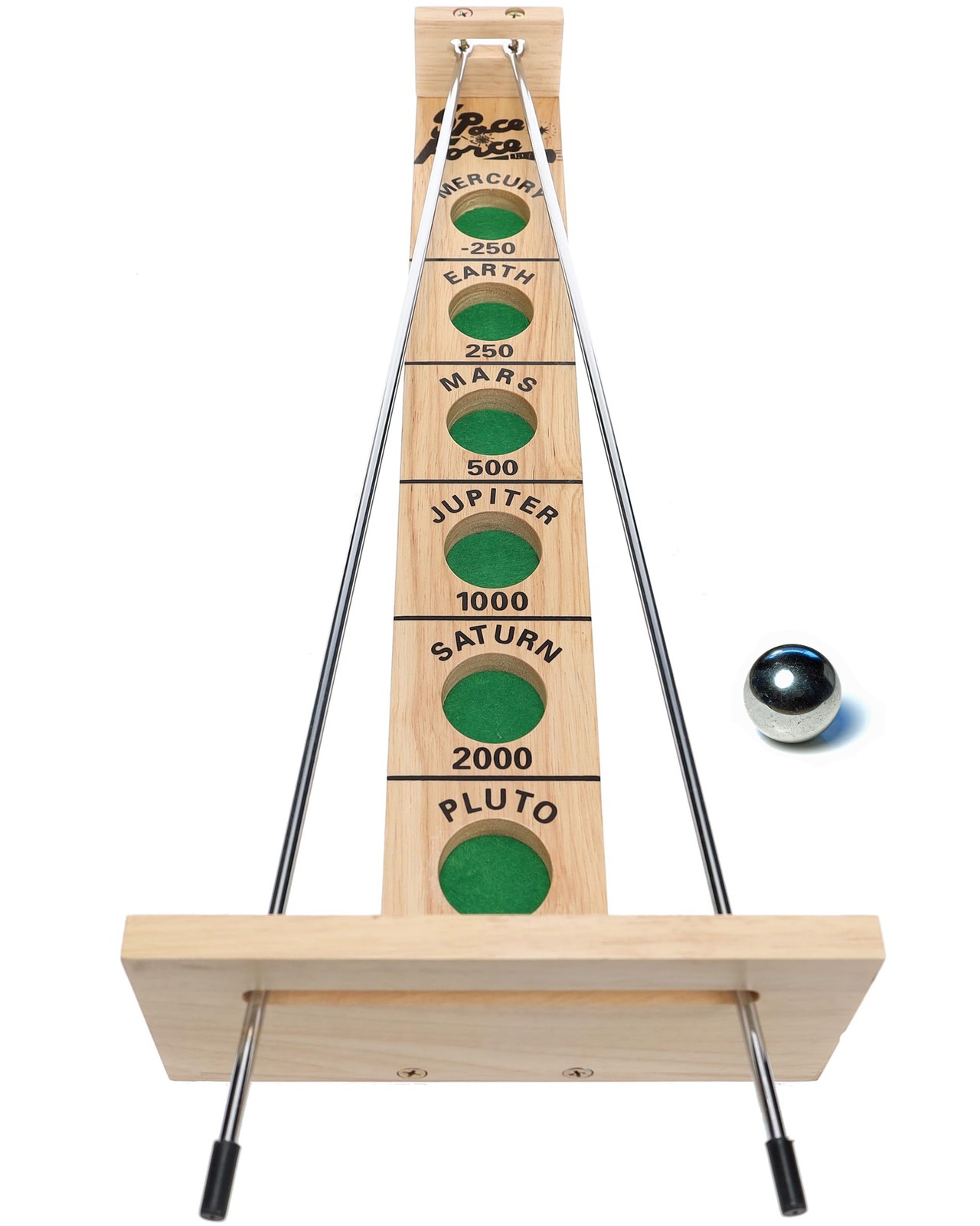 WE Games Shoot The Moon – Classic Solid Wood Rolling Ball Game for Family Fun