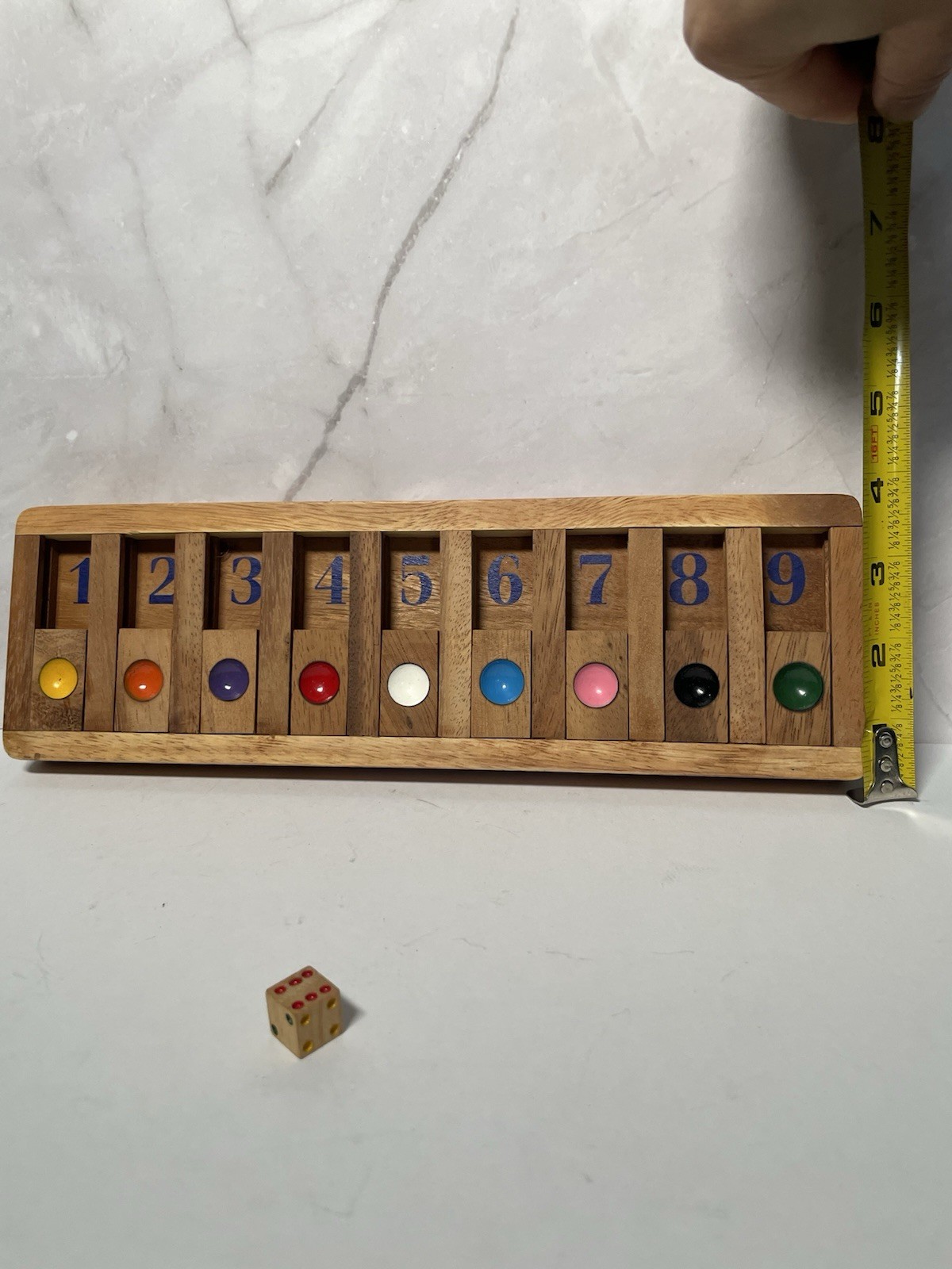 Shut the Box Wooden Game Two Player Die Included Aesthetic Toys Educational Toys