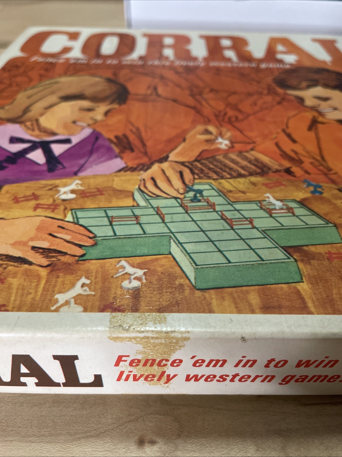 VTG Corral Western Game Schaper Horses Fences Strategy 1960s 2-4 Player Children