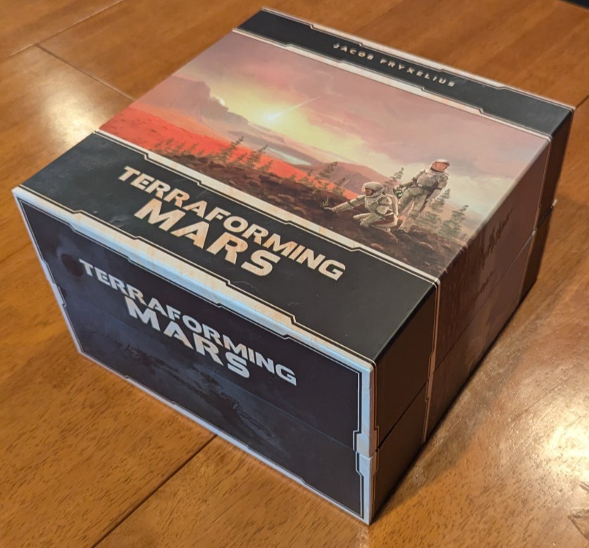 TERRAFORMING MARS 3D BIG BOX WITH GAME and METAL CUBES AND CITY BUBBLE DOMES!