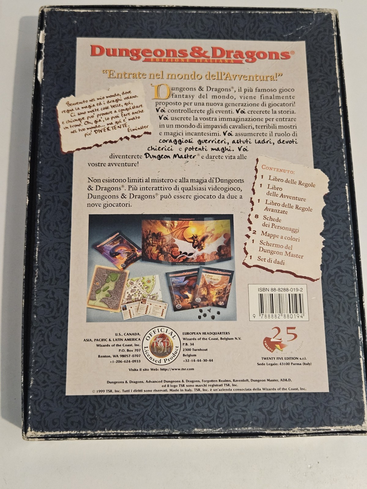 DUNGEONS & DRAGONS 1999 Board Game – WITH ORIGINAL BOX COMPLETE BOX