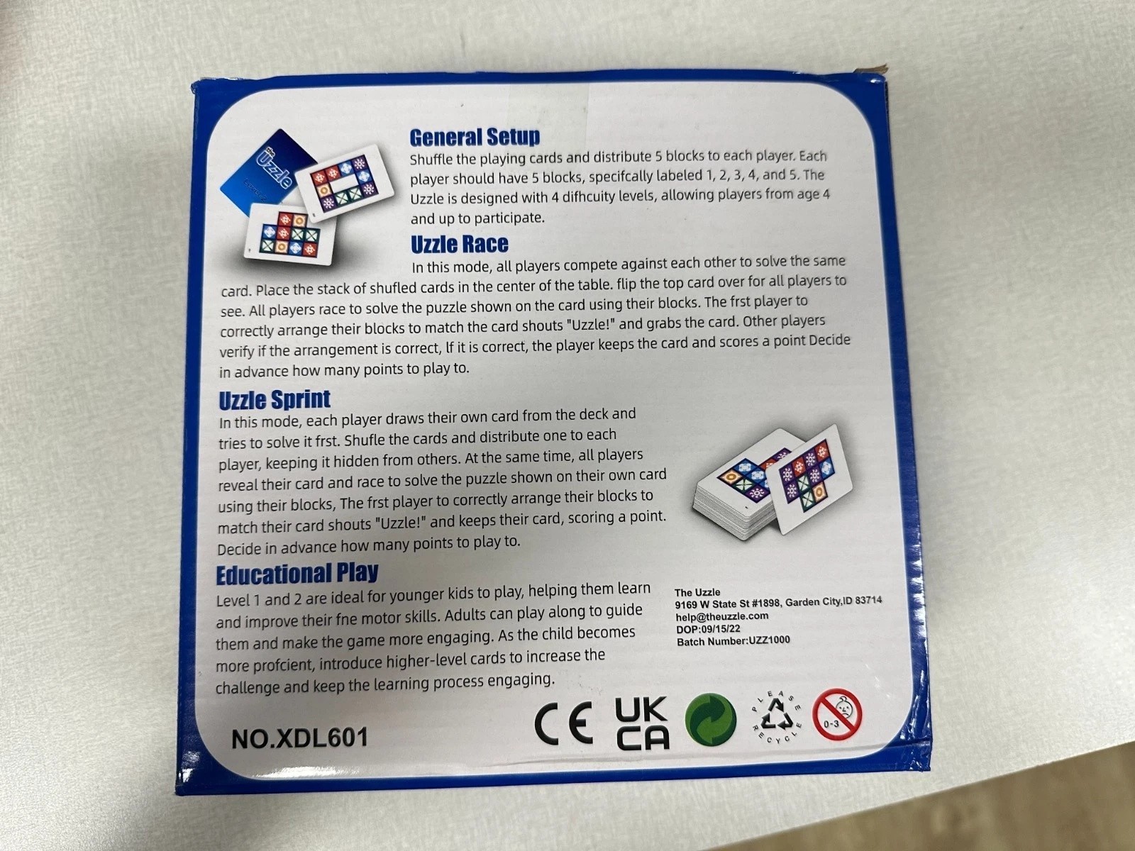The Uzzle 3.0 Board Game Family Block Puzzle Game for Children & Adults-NEW