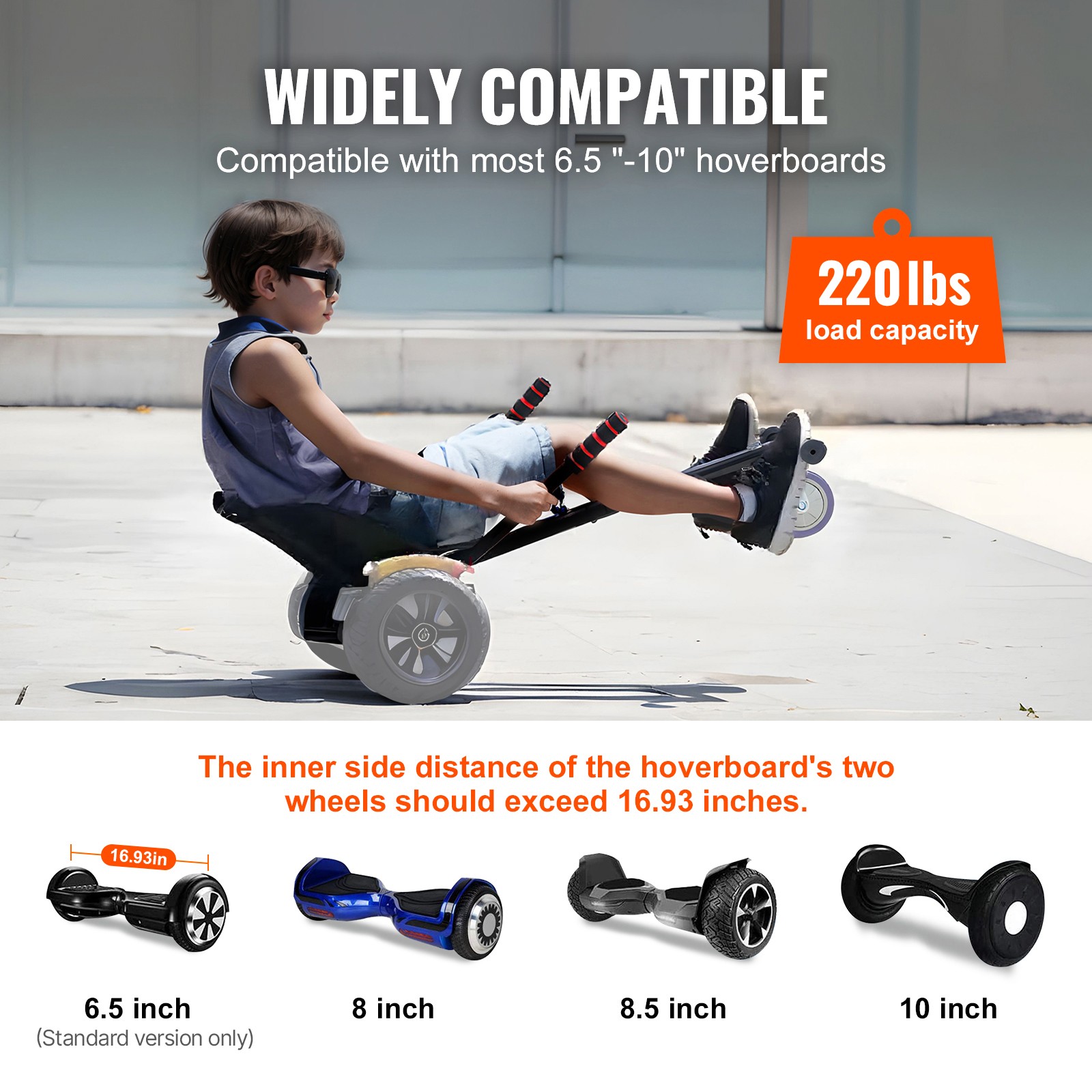 Universal Seat Hoverboard Converts Go Kart Attachment for Adults Kids Adjustable