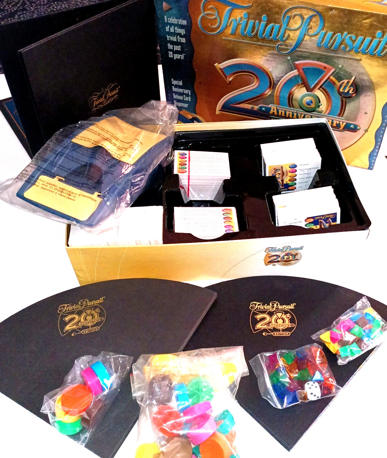 Trivial Pursuit 20th Anniversary Family Game + Extra Parts + Sealed Trivia Cards