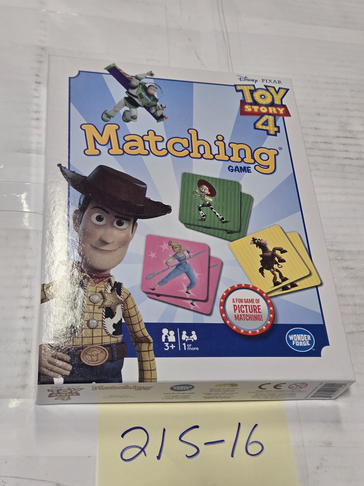Wonder Forge Toy Story 4 Kids Picture Matching Memory Game 1+ Players 3+ Used