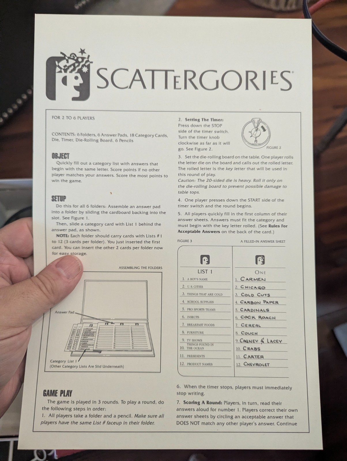 SCATTERGORIES Board Game 100% COMPLETE 1988 VINTAGE AWARD WINNER