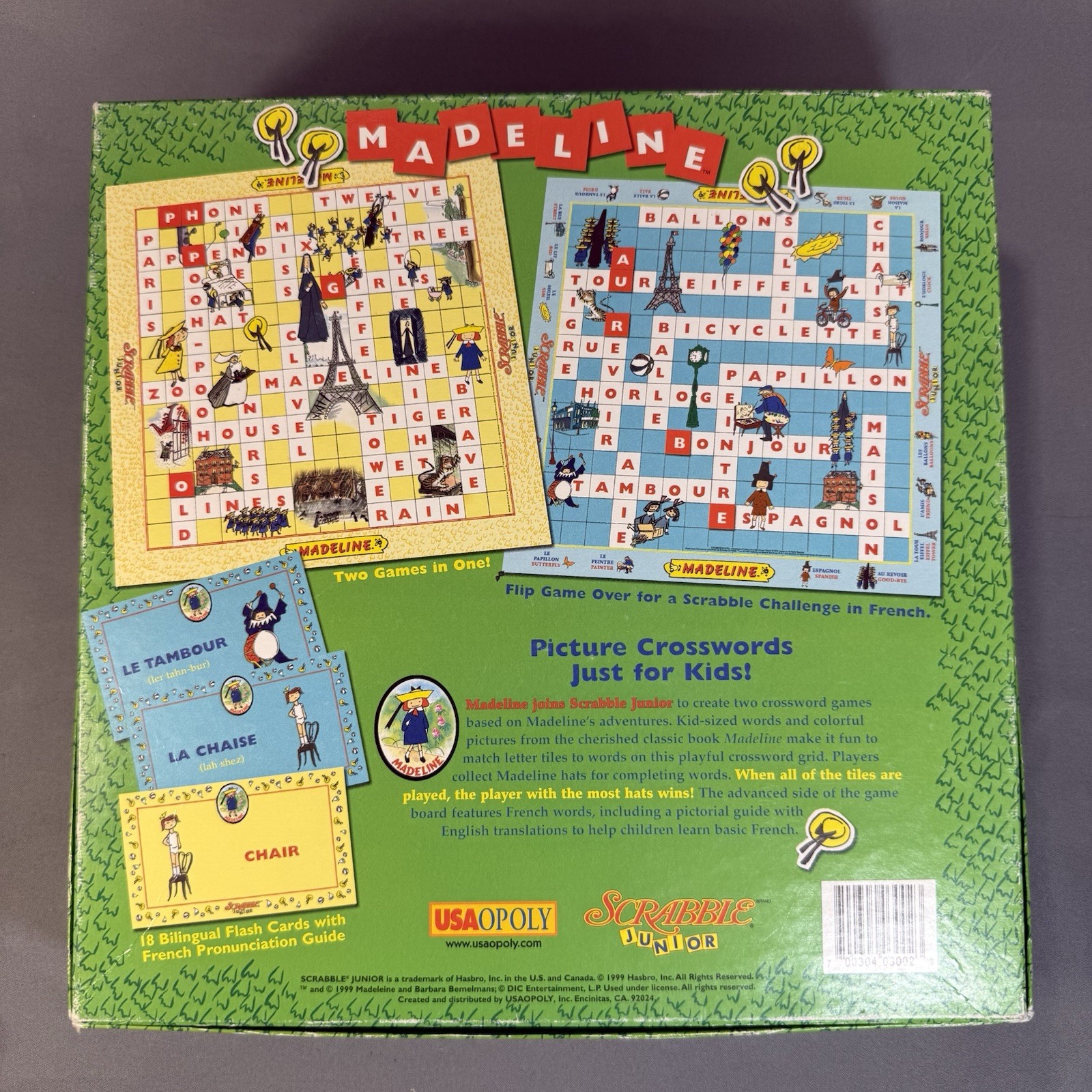 Madeline Scrabble Junior French & English Flash Cards. 2 Games. 100% Complete