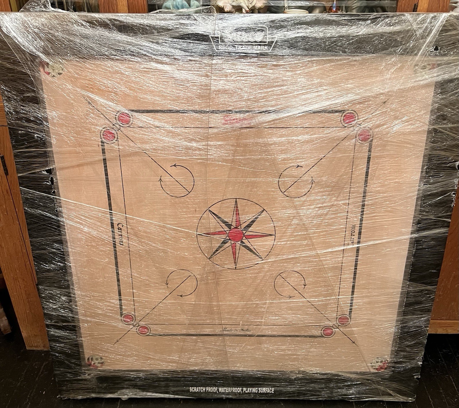 Surco Carrom Board Solid Wood w Powder & Strikers Made In India Ship From USA