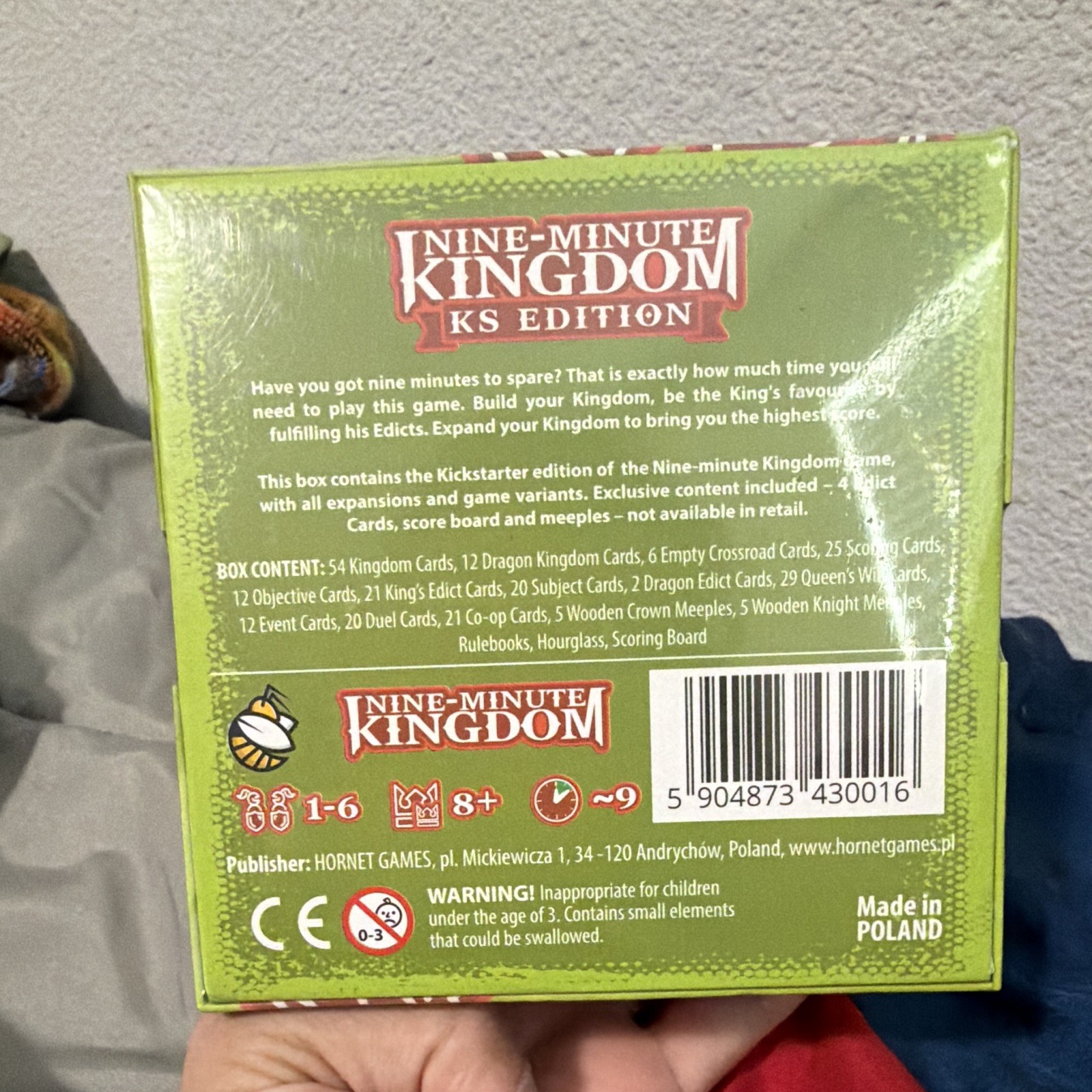 Hornet Games Nine-Minute Kingdom KS Kickstarter Edition Card Game 1+ 8+