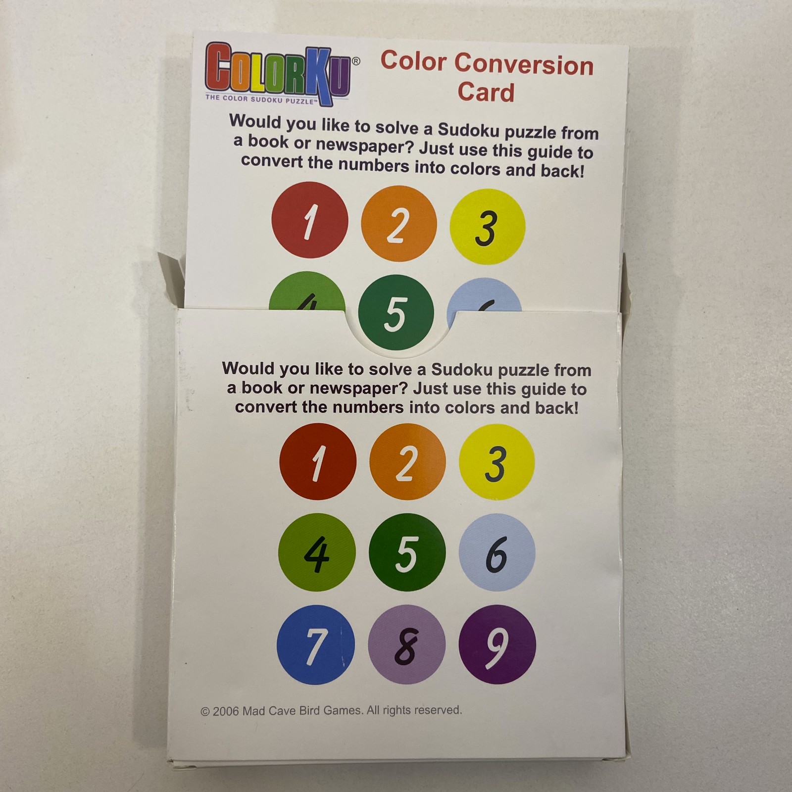 ColorKu Mad Cave Bird Games 2006 Color Sudoku Puzzle Solid Wood Collection VGC