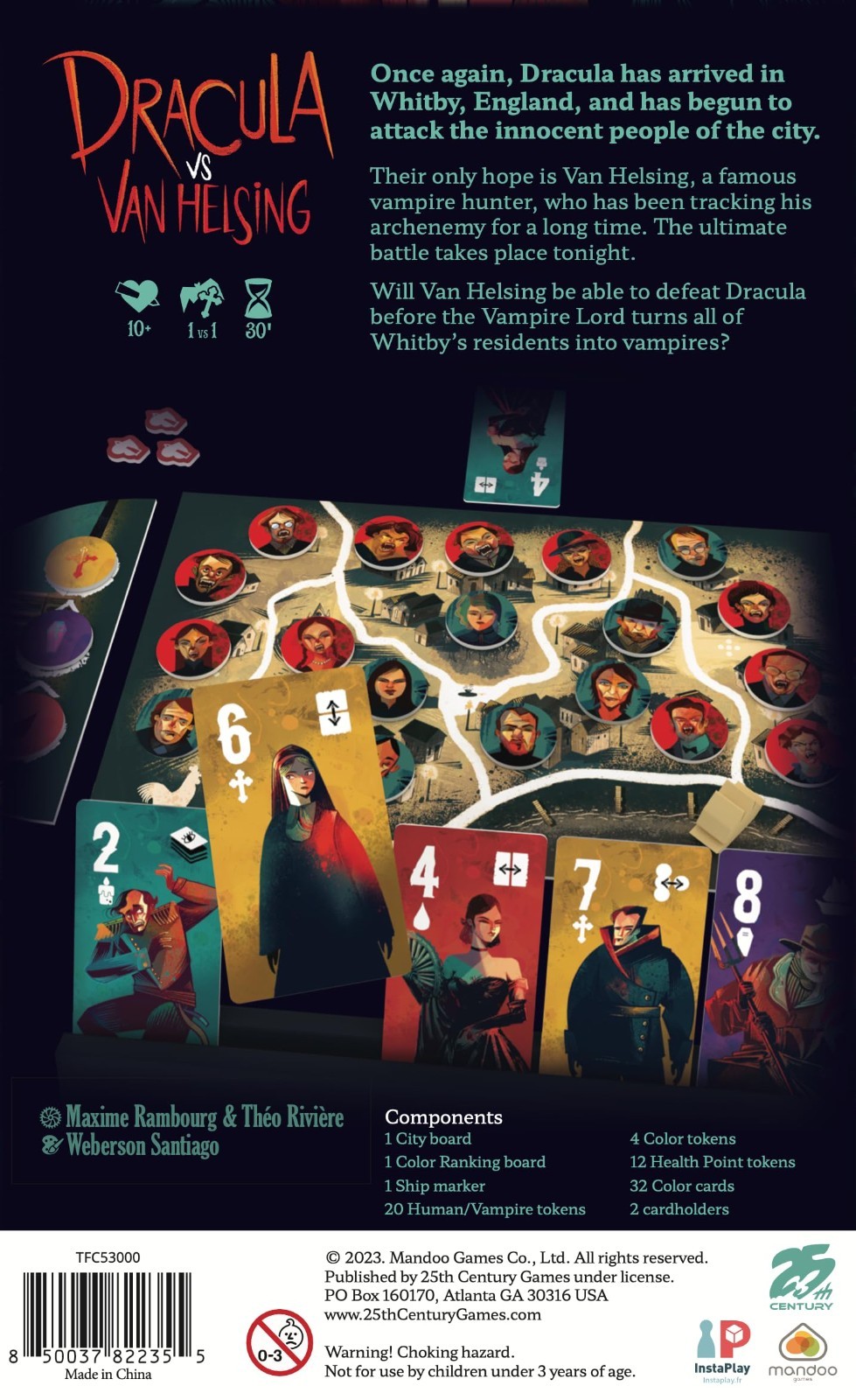 Intense 2-Player Strategy Duel Card Game – Dracula vs Van Helsing, Gothic Horror