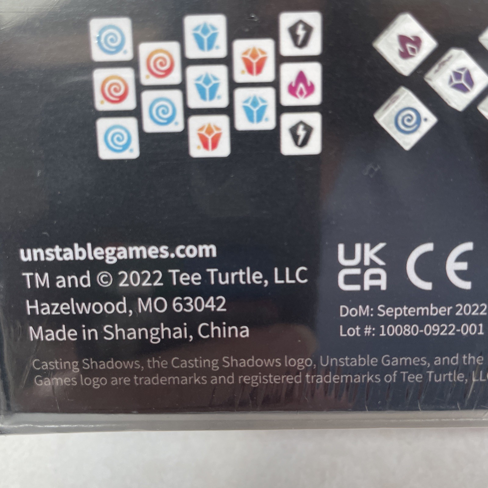 Casting Shadows Base Board Game Strategic Role Play Tee Turtle 2022 Sealed New