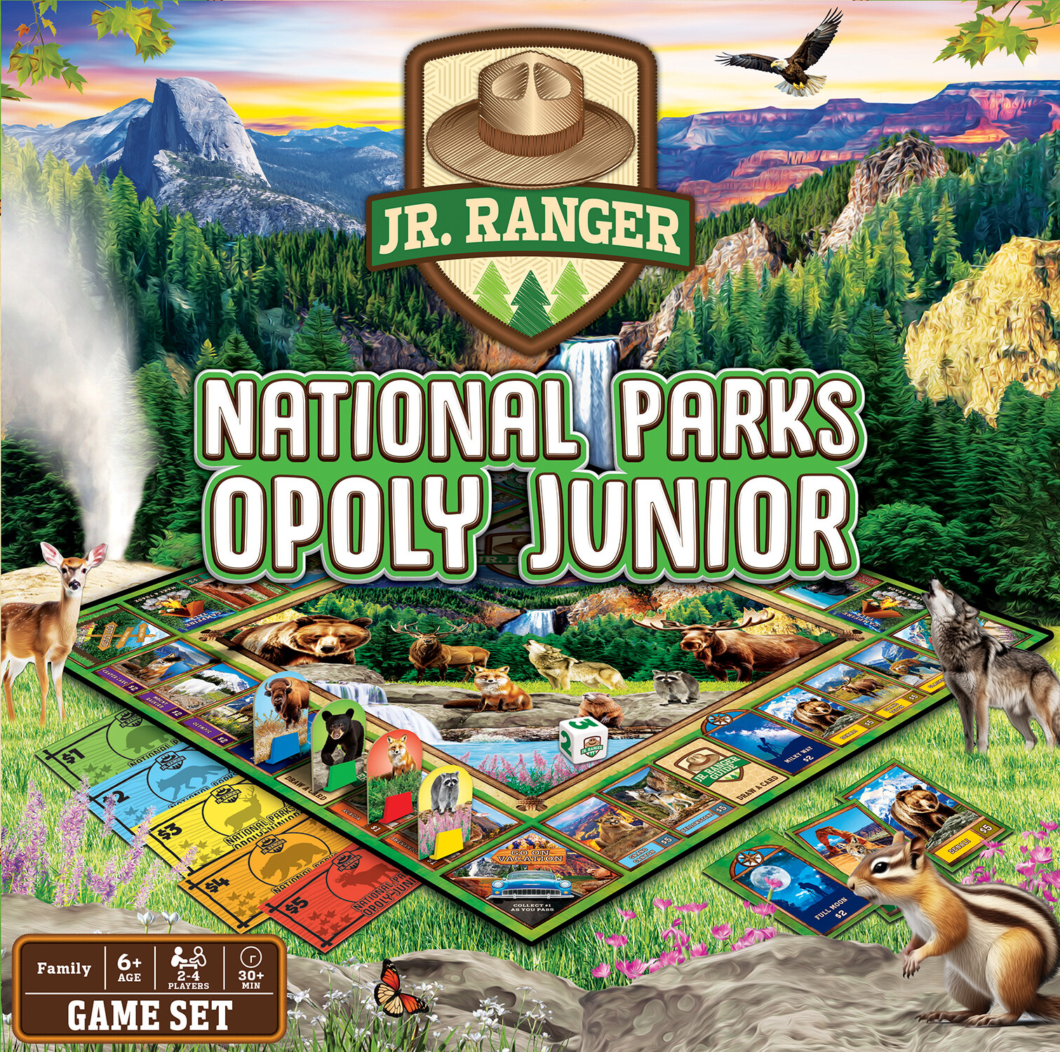 MasterPieces – Jr. Ranger Opoly Junior – National Parks Board Game for Kids
