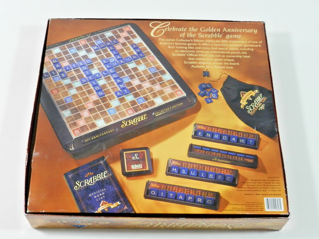 Scrabble 50th Anniversary Collectors Edition Crossword Board Game New