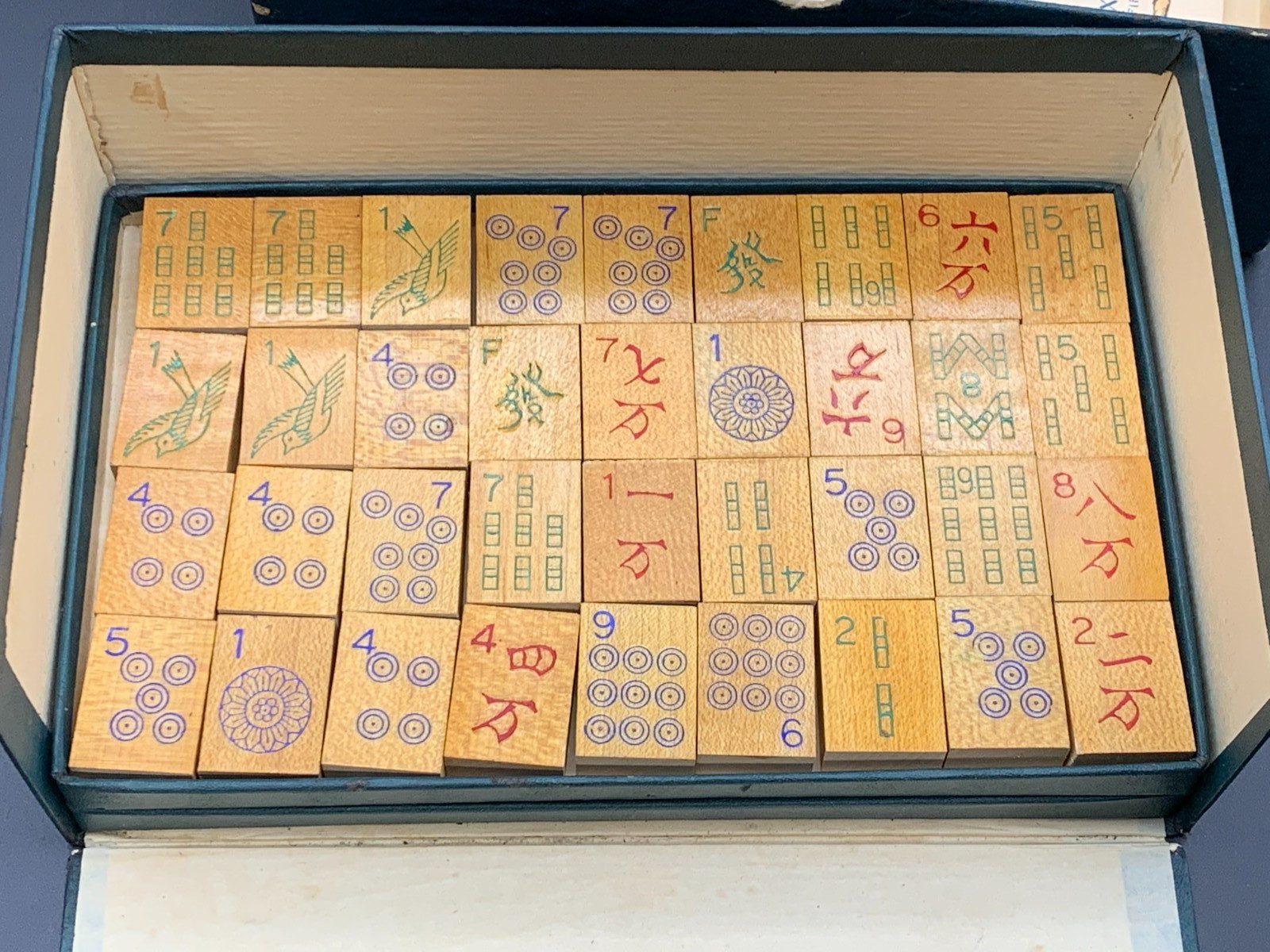 VINTAGE HILLSON’S ANCIENT GAME OF MANDARINS CHINESE MA CHIANG MAHJONG w/ BOX