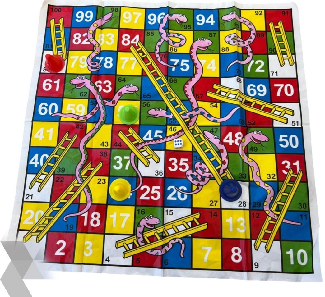 Snakes & Ladders Board Game (34 cm × 34 cm) | Classic Family & Kids Game | Fun