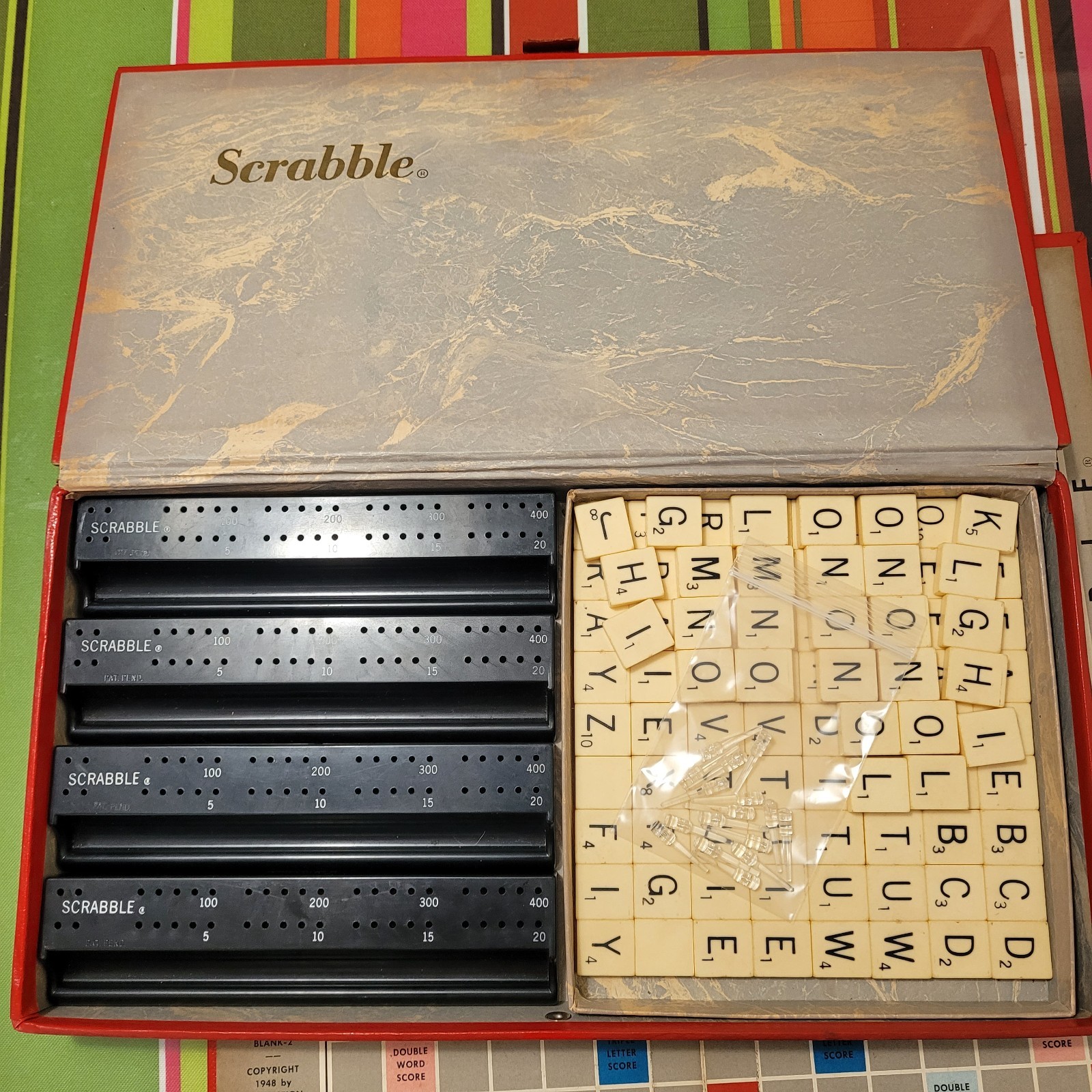 First Deluxe Scrabble 1953. Originally Produced for Macys By James Brunot RARE!!