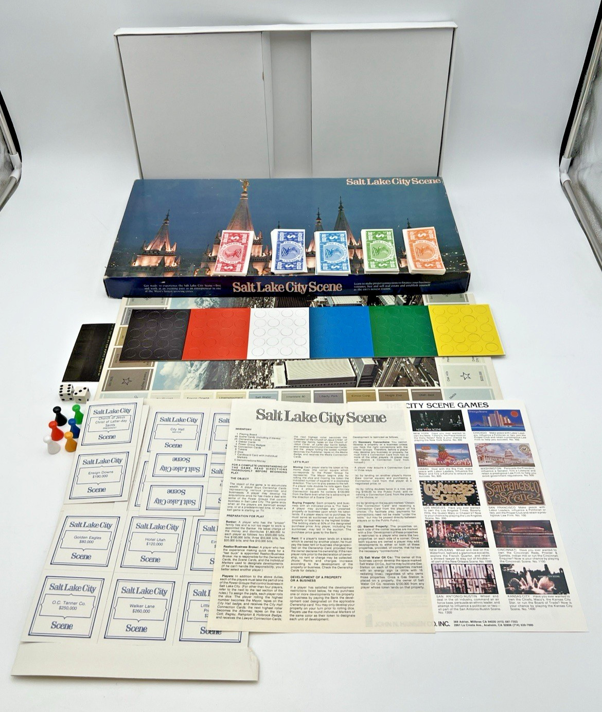 1980 SALT LAKE CITY SCENE BOARD GAME BY HANSEN STOCK NUMBER 2600