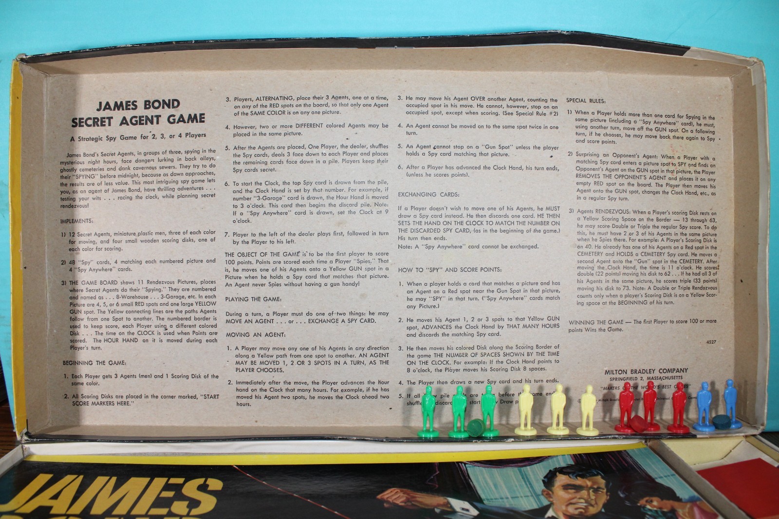 James Bond Secret Agent 007 Board Game 1964 Milton Bradley Incomplete For Parts