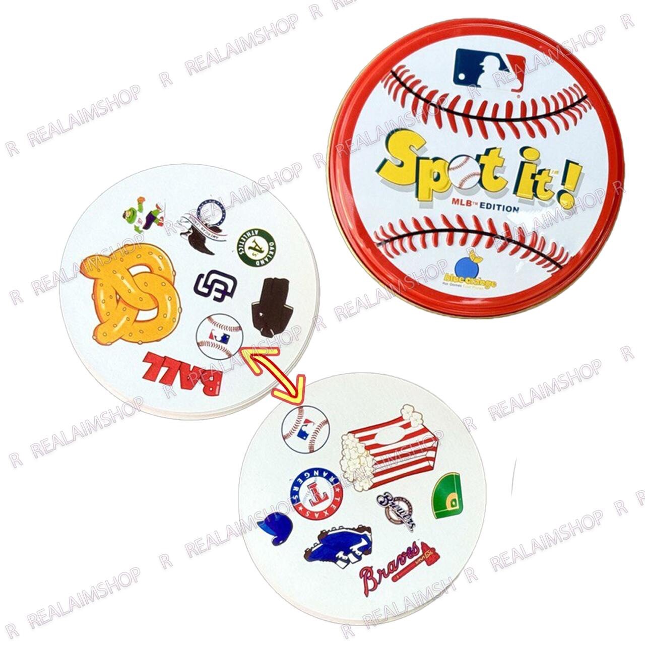 Major League Baseball Spot It! MLB Matching Card Game, Party Games Memory Game