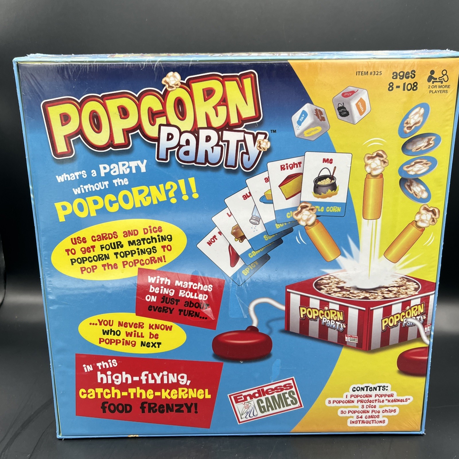 Popcorn Party Board Game Family Fun Complete Endless Games- New, Sealed!