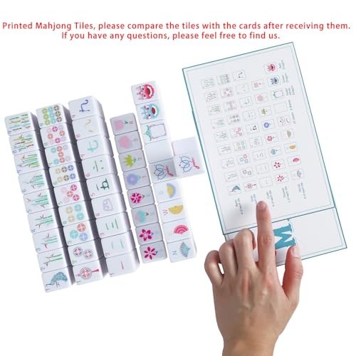 160 Pink Mahjong Game Set with Carrying Bag & Accessories – 1.2’’ Tiles, Fun Gam