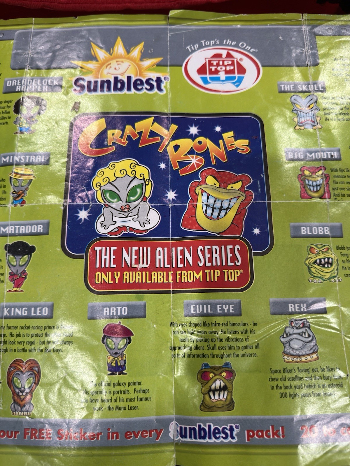 Gogo’s Crazy Bones Sunblest Aliens Ice Cream Australia 2001 K-Zone Tip Top Bundle