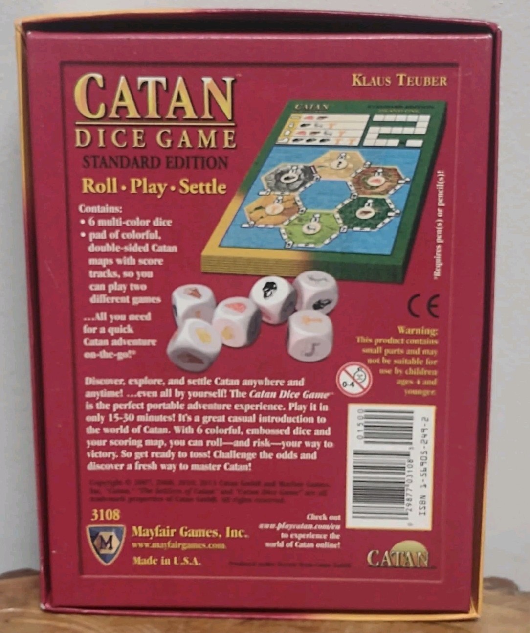 Catan Dice Game Standard Edition Klaus Teuber Complete With Instructions