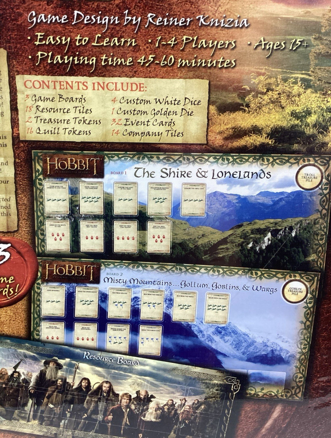 The Hobbit an Unexpected Journey Board Game 2013 Cryptozoic Game R Knizia Sealed